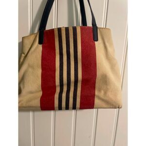Tommy Hilfiger Striped Handbag, Vintage Red, Navy and White